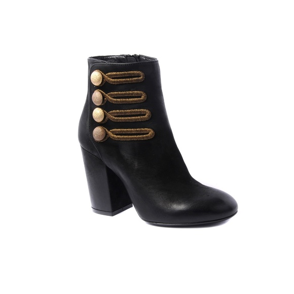 Black Ankle boot Gold Embroidery NEW! - Picture 2 of 6